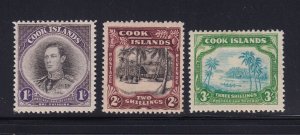 Cook Islands Scott # 112- 114 set VF OG lightly hinged nice cv $ 57 ! see pic !