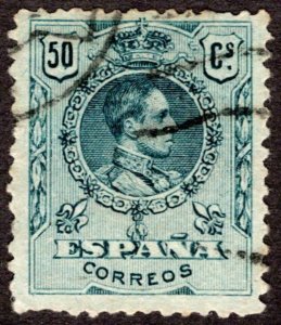 1909, Spain 50c, Used, Sc 305