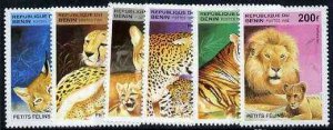 BENIN - 1995 - Big Cats & Their Young - Perf 6v Set - Mint Never Hinged