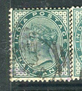 INDIA; 1890s early classic QV issue fine used 1/2a. value,