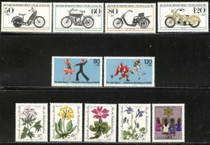 GERMANY BERLIN Sc#9NB198-9NB208 1983 Four Complete SP Sets OG Mint NH