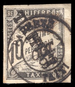 MOMEN: FRENCH COLONIES IN TAHITI SC #J6 IMPERF POSTAGE DUE 1893 USED LOT #65047