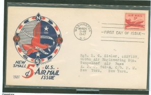 US C33 Airmail Staehle & cachet craft 1st day cachet addressed
