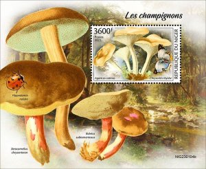 NIGER - 2023 - Mushrooms - Perf Souv Sheet - Mint Never Hinged