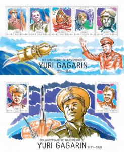 Yuri Gagarin USSR Space Raumfahrt Guinea-Bissau MNH stamp set