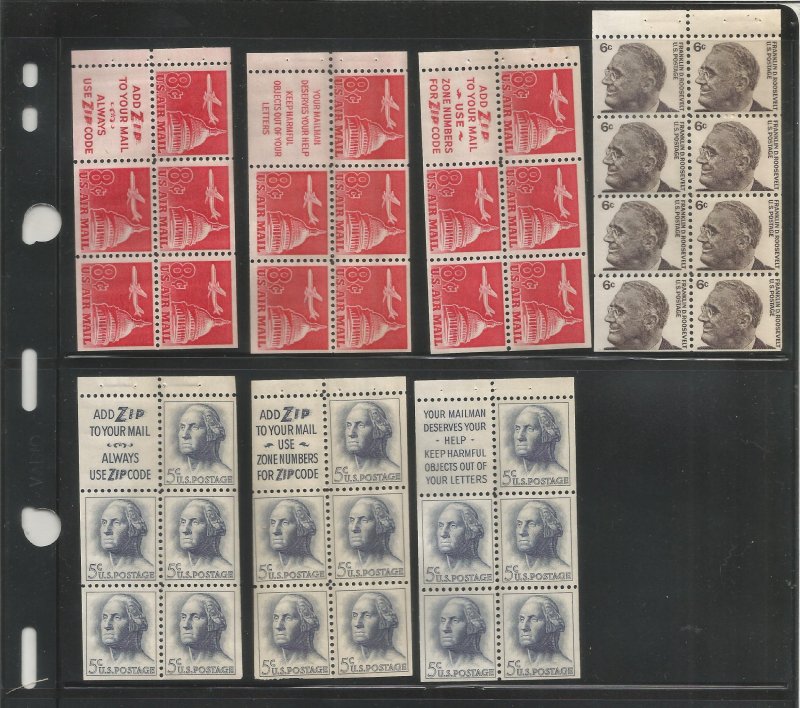 US FULL BOOKLET PANE COLLECTION, MNH