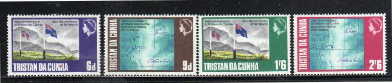 TRISTAN DA CUNHA #120-123  1968  30TH ANNIV.   MINT VF NH O.G