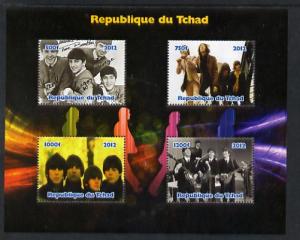 Chad 2012 The Beatles #1 perf sheetlet containing 4 value...