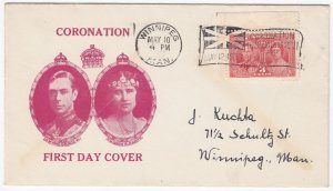 CANADA #237 CORONATION FIRST DAY COVER