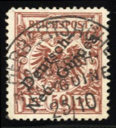 German Colonies, German New Guinea #6 Cat$45, 1897 50pf red brown, used