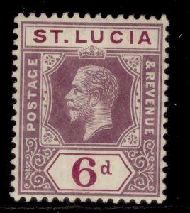 ST. LUCIA GV SG84, 6d dull and bright purple, M MINT.