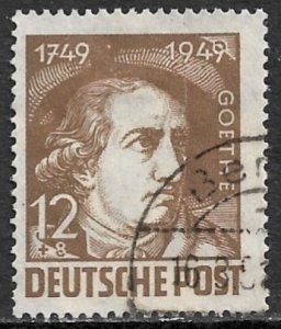 GERMANY USSR OCCUPATION 1949 12+8pf GOETHE Semi Postal Sc10NB7 VFU