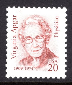 2179b MNH single Virginia Apgar, bright red brown color - Great Americans Series