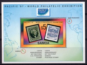 Samoa 1997 Sc#934 STAMPS ON STAMPS - PACIFIC '97 S/S (1) MNH