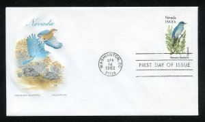 US 1980 Nevada Mountain Bluebird Sagebrush UA Farnam cachet FDC