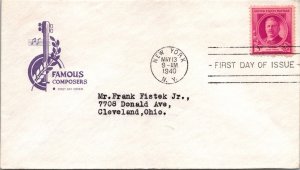 FDC 1940 SC #881 Farnam Cachet - New York, Ny - Single - F69462