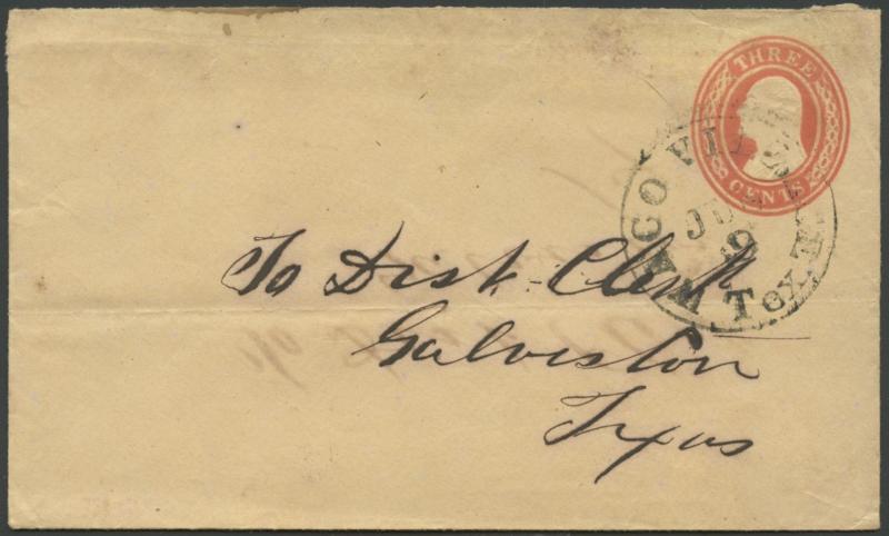 TEXAS MCLENNON COUNTY (1850's Waco Village) DPO 1850-1861 #416 W/O Flap