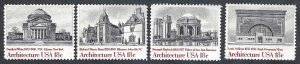 United States #1928-31 18¢ Architecture (1981). Four singles. MNH
