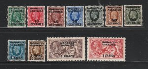 Great Britain Offices In Morocco 426-436 Set M&U Surcharges
