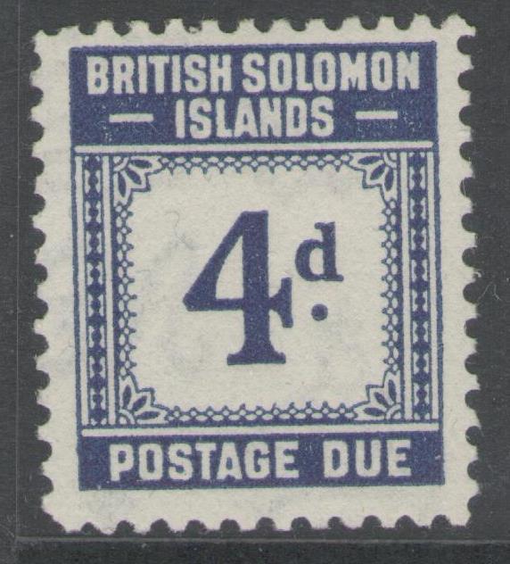 BRITISH SOLOMON IS. SGD4 1940 4d BLUE MTD MINT