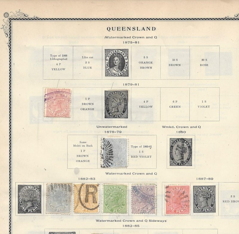 Queensland - 2 old (1800's) album pages.  See description and scans.