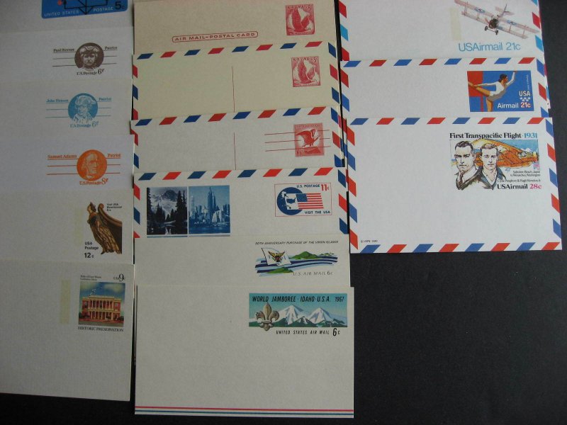 USA stationery 44 different mint postcards Sc UX8 up to 1970s era,worth a look!