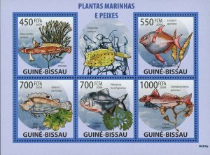 Marine Plants Fish Stamp Dragonetta Xenica Fucus Serratus S/S MNH #4291-4295