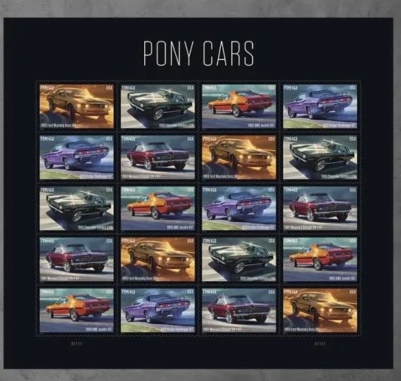 Pony Cars 2022 Forever Stamps