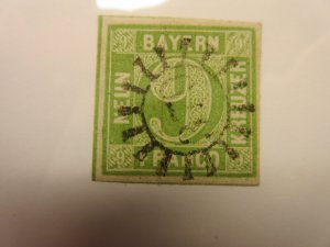 German States BAVARIA Scott 6 XF++ USED Lot11 Cat $16