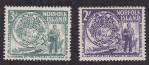 Norfolk Island # 19-20, Original Seal, Light Hinged, 1/3 Cat.