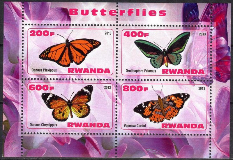 Rwanda 2013 Butterflies (2) MNH Cinderella !