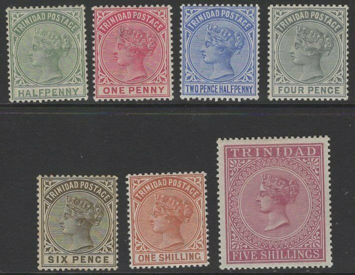 TRINIDAD SG106/13 1886-94 DEFINITIVE SET MTD MINT