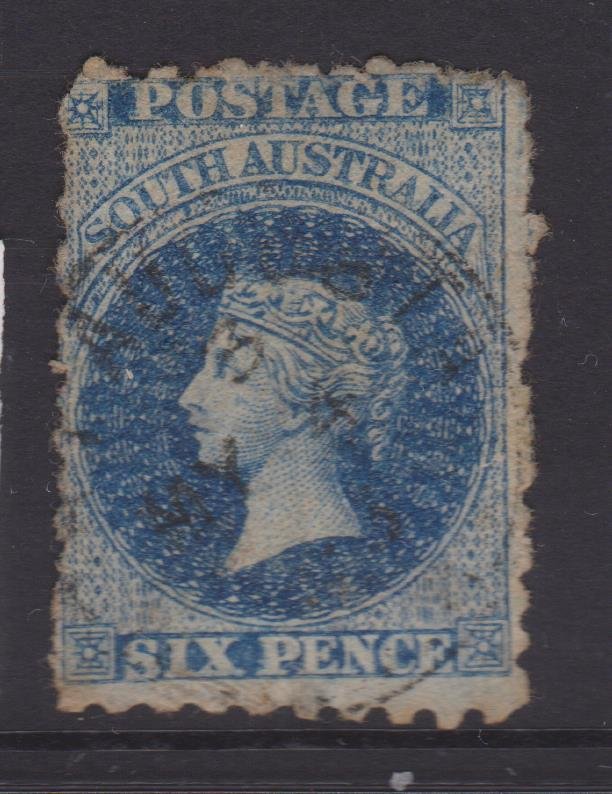 South Australia Sc#69 Bright Blue Used Perf 10x11.5