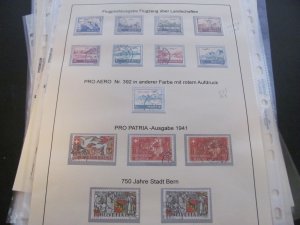 SWITZERLAND USED STAMPS & COVERS COLL. ON PAGES 1930-2005 $2K-$3K CAT. XF (191)