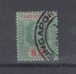 Malaya Straits Settlements KEVII 1909 $5 SG167 Superb Singapore CDS VFU J4264