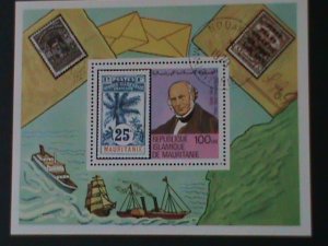 ​MAURITANIA-IN MEMORIAL OF ROWLAND HILL -CTO FANCY CANCEL S/S VF LAST ONE