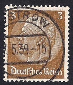 Germany #416 3pf President Paul Von Hindenburg used VF