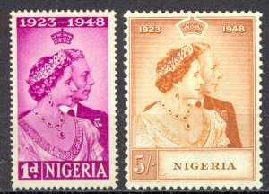 Nigeria Sc# 73-74 MH 1948 Silver Wedding Issue