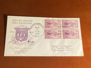 5/4/1936 FDC #777 Grimsland cachet hand cancel RI discovery RPO reverse NY&Pitts