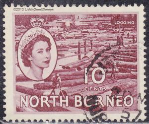 North Borneo 267 USED 1954 Logging
