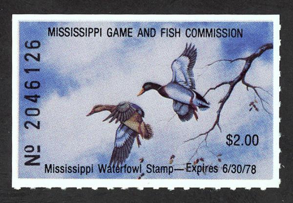 #3, Mississippi State Duck stamp, SCV $10