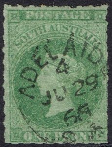 SOUTH AUSTRALIA 1860 QV 1D ROULETTE USED