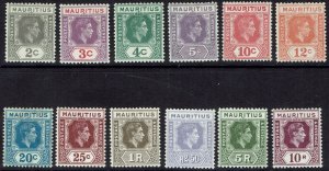 MAURITIUS 1938 KGVI SET