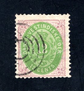 Danish West Indies #11,  F/VF,  Used  CV $175.00 ....1630011