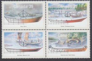 Canada - #1269a Small Craft - Work Boats Se-Tenant Block of Four - MNH