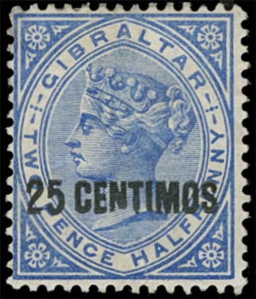 Gibraltar Scott 25b Gibbons 18b Mint Stamp