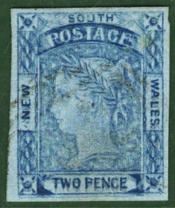 Australia States NSW QV SG.52var 2d *DOUBLE IMPRESSION* Used RARE Superb PBLUE1