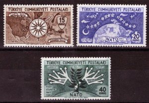 ZAYIX -Turkey 1127-1129 MNH NATO Globe Map Tree Stars   080922S26M