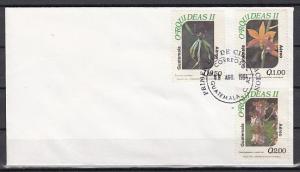 Guatemala, Scott cat. C846-C848. Orchids issue on a First day cover. ^