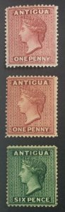 MOMEN: ANTIGUA SG #16-18 1876 P14 CROWN CC MINT OG H LOT #60338